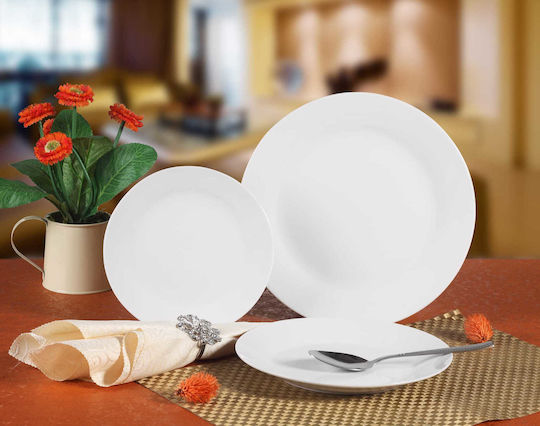 Viosarp Teller Suppe aus Porzellan Weiß mit Durchmesser 23cm