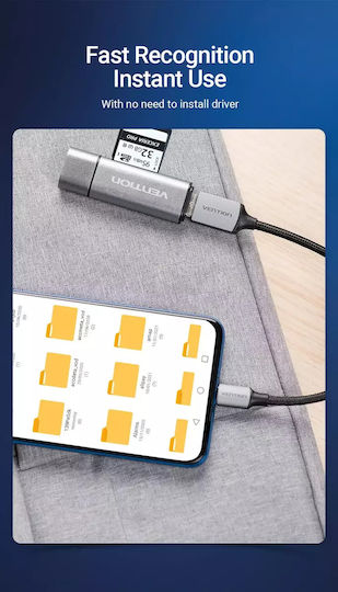 Vention Ccxhb Μετατροπέας USB-C male σε USB-A female Γκρι 1τμχ