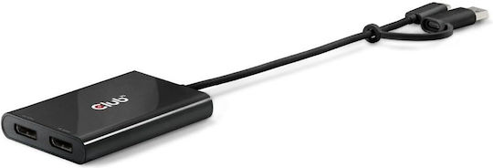 Club3D Konverter USB-C / USB-A / DisplayPort männlich zu USB-A / DisplayPort weiblich 1Stück CSV-1478