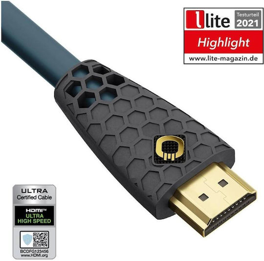 Oehlbach Flex Evolution HDMI 2.1 Ultra High Speed 48Gbps 4K 120Hz HDR VRR Kabel HDMI-Stecker - HDMI-Stecker 1,5m Blau