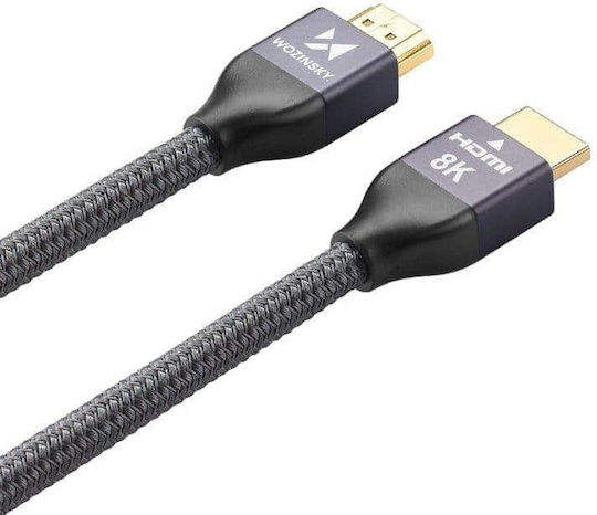 Wozinsky HDMI 2.1 Ultra High Speed 48Gbps 4K 120Hz HDR VRR Cable HDMI male - HDMI male 3m Γκρι