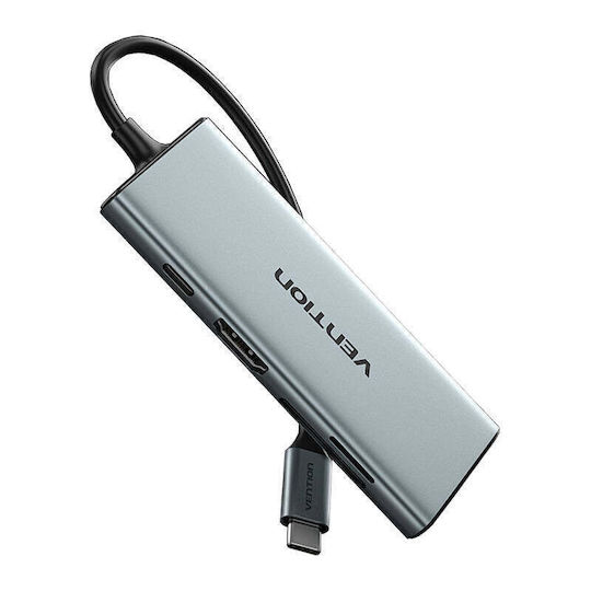 Vention USB-C / USB-A Docking Station με HDMI 4K PD Γκρι (TOPHB)