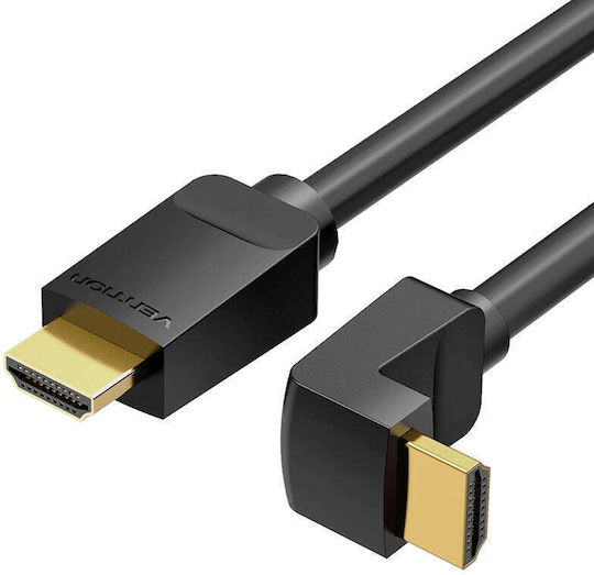 Vention HDMI 2.0 Premium High Speed 4K 60Hz HDR Angle (90°) Cable HDMI male - HDMI male 3m Μαύρο