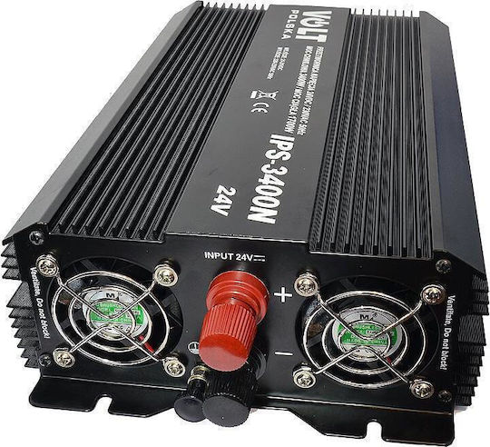 Volt Polska Инвертор за кола Модифицирана синусоидална вълна 1700W за преобразуване на 24V DC в 230V AC