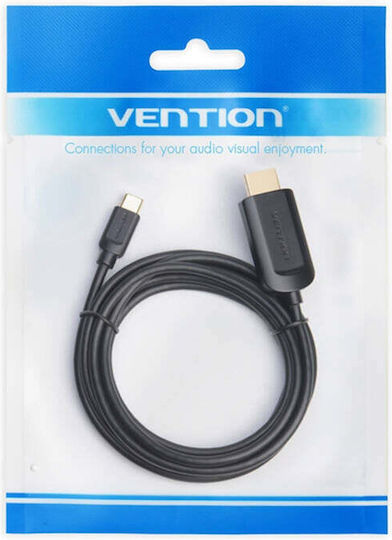 Vention HDMI 1.4 High Speed 1080p 120Hz Cable HDMI male - USB-C male 1.5m Μαύρο