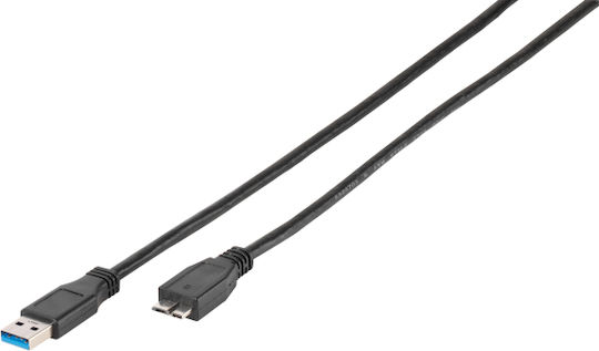 Vivanco Regular USB 3.0 to micro USB Cable Μαύρο 1.8m (45238)