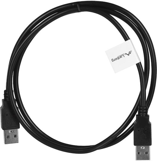Lanberg USB 2.0 Cable USB-A male - USB-A male Μαύρο 1.0m (CA-USBA-20CU-0010-BK)
