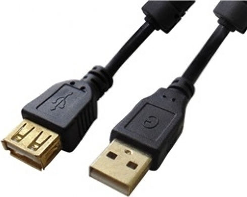 USB 2.0 Kabel USB-A-Stecker - USB-A-Buchse Schwarz 1.8m 04.001.0408