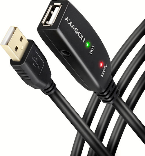 Axagon USB 2.0 Kabel USB-A-Stecker - USB-A-Buchse Schwarz 5m ADR-205