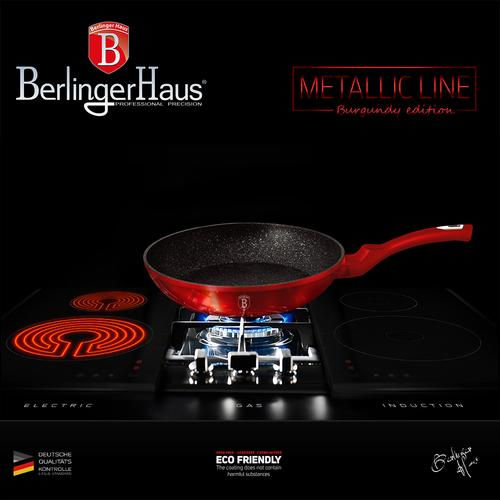Berlinger Haus Metallic Line Тиган от Алуминий с Каменно Покритие Колекция Burgundy 20см