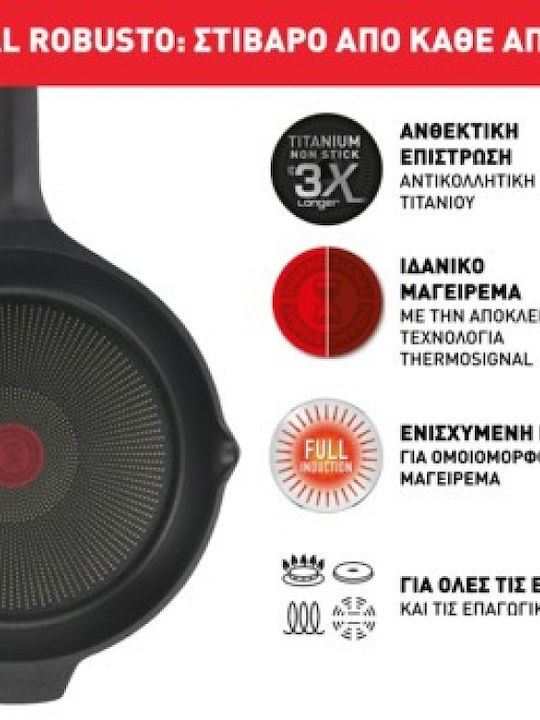 Tefal Robusto Pan made of Cast Aluminum with Non-Stick Coating 26cm