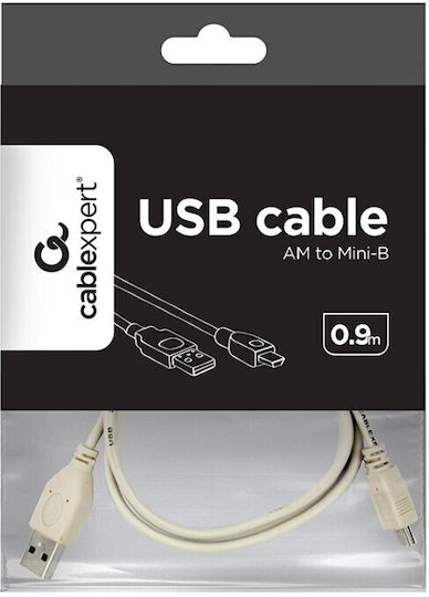 Gembird USB 2.0 Kabel USB-A-Stecker - USB-B-Stecker Weiß 0.9m CC-USB2-AM5P-3