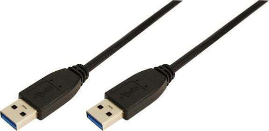 LogiLink USB 3.0 Cable USB-A male - USB-A male Μαύρο 2m (CU0039)