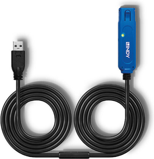 Lindy USB 3.0 Kabel USB-A-Stecker - USB-A-Buchse Schwarz 15m 43229