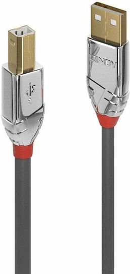 Lindy USB 2.0 Kabel USB-A-Stecker - USB-B-Stecker Gray 5m 36644
