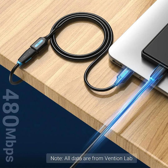 Vention USB 2.0 Cable USB-A Male - USB-A Female Black 0.5m CBIBD