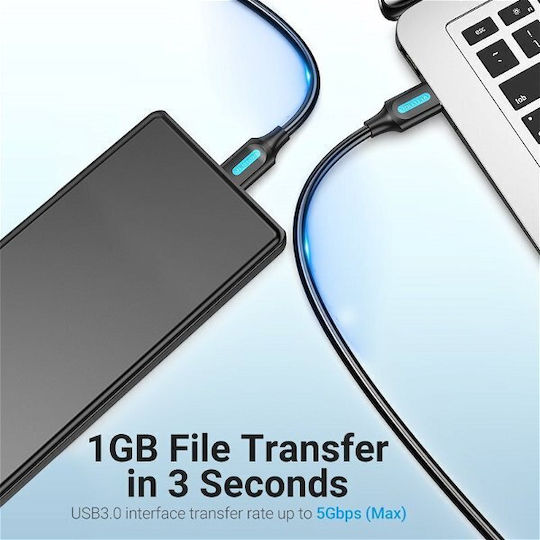 Vention Regular USB 3.0 to micro USB Cable Μαύρο 0.5m 1τμχ