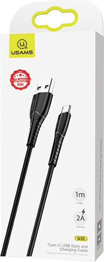 Usams Regular USB 2.0 to micro USB Cable Μαύρο 1m (US-SJ365)