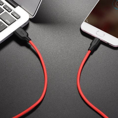 Hoco X21 Braided USB 2.0 spre micro USB Cablu Roșu 1m (HC-X21MR) 1buc