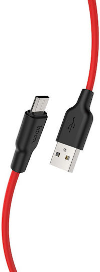 Hoco X21 Braided USB 2.0 spre micro USB Cablu Roșu 1m (HC-X21MR) 1buc
