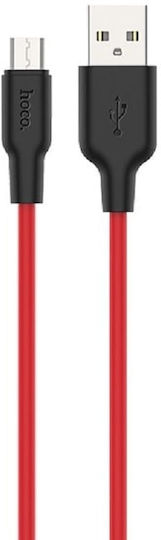 Hoco X21 Braided USB 2.0 spre micro USB Cablu Roșu 1m (HC-X21MR) 1buc