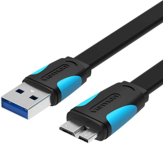 Vention Flach USB 3.0 auf Micro-USB-Kabel Schwarz 1.5m (VAS-A12-B150) 1Stück
