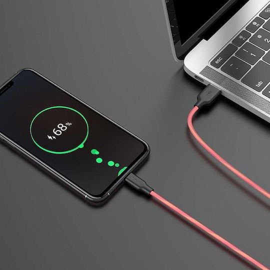 Hoco X21 Braided USB 2.0 spre micro USB Cablu Roșu 1m (HC-X21MR) 1buc