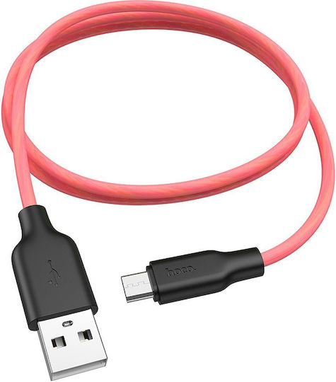 Hoco X21 Braided USB 2.0 spre micro USB Cablu Roșu 1m (HC-X21MR) 1buc