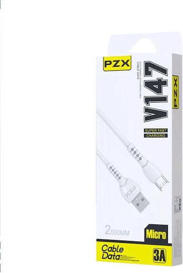 PZX 2m Regular USB 2.0 to micro USB Cable White (703)