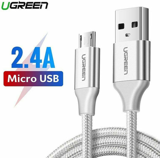 Ugreen US290 1m Regular USB 2.0 to micro USB Cable Silver (60151)