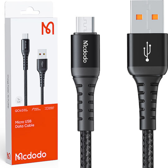 Mcdodo Braided USB 2.0 to micro USB Cable Μαύρο 0.2m (CA-2280)