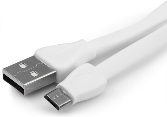 Remax Flat USB 2.0 to micro USB Cable Λευκό 1m (Martin)