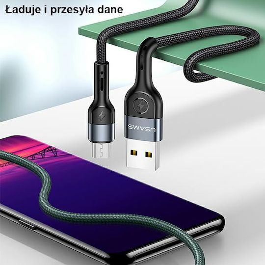 Usams U55 1m Braided USB 2.0 to micro USB Cable Green (SJ450USBSG02)