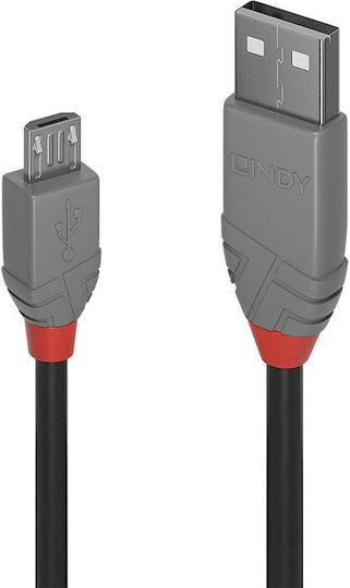 Lindy Regular USB 2.0 to micro USB Cable Μαύρο 3m (36734)