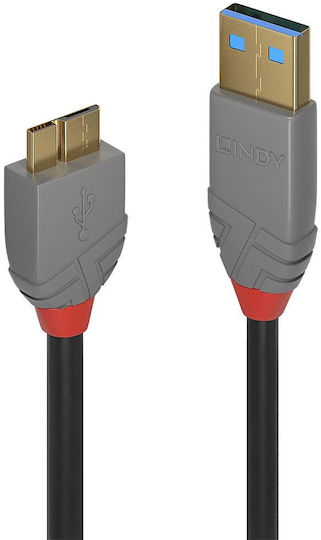 Lindy Regular USB 2.0 spre micro USB Cablu Negru 1m (36766) 1buc