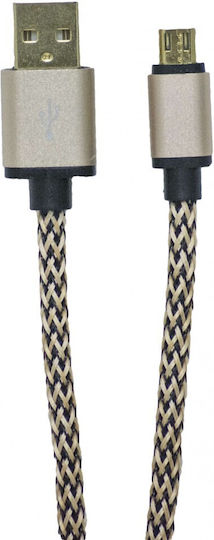 Braided USB 2.0 to micro USB Cable Χρυσό 1m (4816)