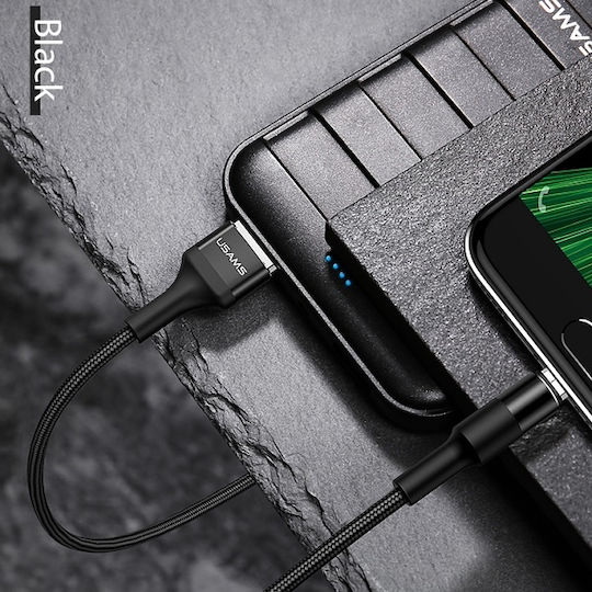 Usams Плетена USB 2.0 до микро USB кабел Черен 1.2м (SJ224) 1бр