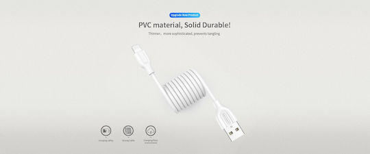 Joyroom S-L352 Плетена USB 2.0 до микро USB кабел Бял 1м 1бр