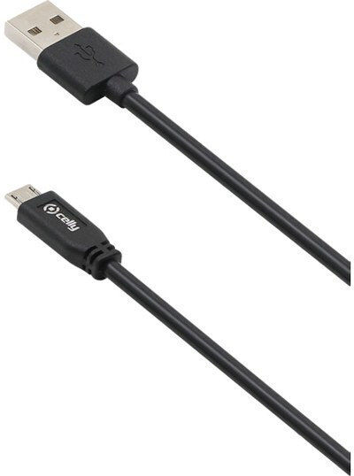 Celly Regular USB 2.0 to micro USB Cable Μαύρο 1m