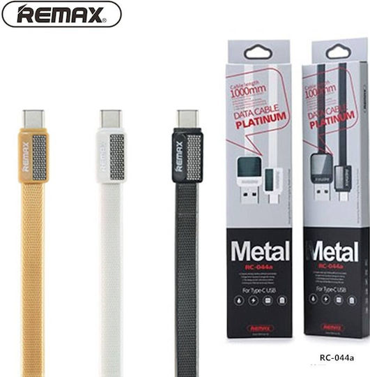 Remax Platinum RC-044m Flat USB 2.0 to micro USB Cable Λευκό 1m (14422)