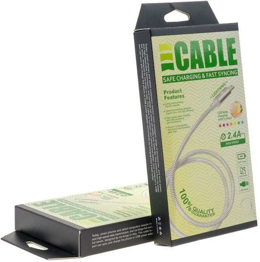 Braided / LED USB 2.0 to micro USB Cable Κόκκινο 1m (1018.105)