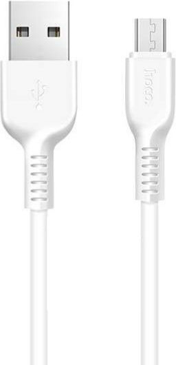 Hoco Regular USB 2.0 to micro USB Cable Λευκό 1m (X13)
