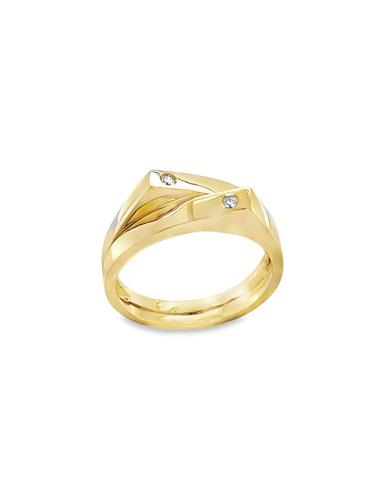 Xryseio Herren Ring mit Zirkonia aus Gold 14K