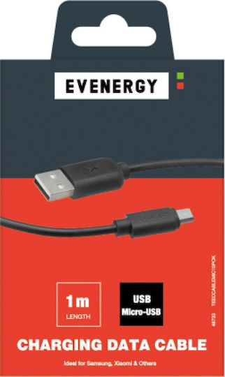 SBS Regular USB 2.0 to micro USB Cable Μαύρο 1m (ECCABLEMIC10PO)