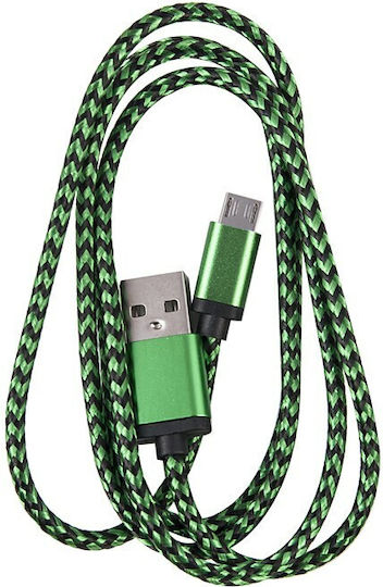 Braided USB 2.0 to micro USB Cable Πράσινο 1m (25821241)