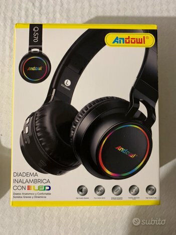 Andowl Q-S70 Über Ohr Gaming-Headset mit Verbindung Bluetooth Schwarz