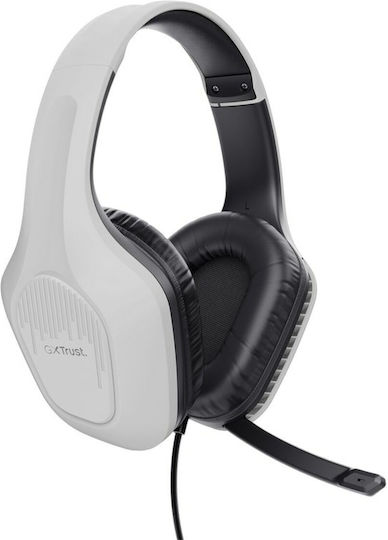 Trust GXT 415W Zirox Over Ear Gaming Headset με σύνδεση 3.5mm Λευκό for Nintendo Switch / PC / PS4 / PS5 / XBOX