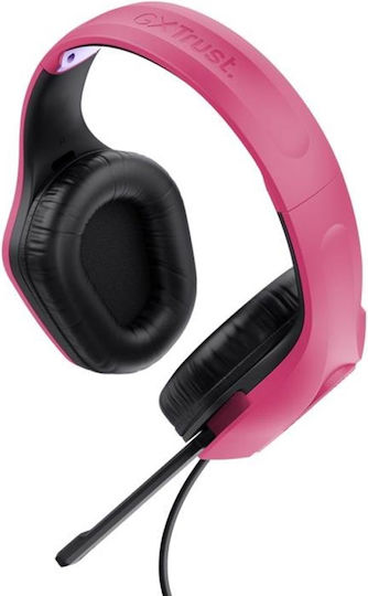 Trust GXT 415 Zirox Over Ear Gaming Headset με σύνδεση 3.5mm Ροζ for Nintendo Switch / PC / PS4 / PS5 / XBOX