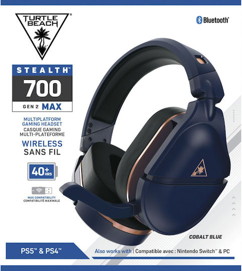 Turtle Beach Stealth 700P Gen 2 Max Ασύρματο Over Ear Gaming Headset με σύνδεση USB Cobalt Blue for PS4 / PS5