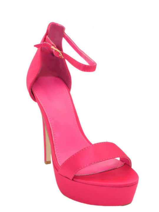 Morena Spain Sandale dama cu Toc Inalt in Culorea Fuchsia